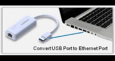 Edimax EU-4306 USB-A naar RJ45 Gigabit Ethernet LAN adapter - USB3.0 - CAT6 / wit - 0,10 meter