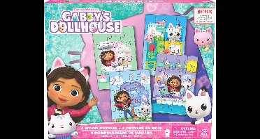 Gabby's Poppenhuis - 4-pack: Houten Puzzel - 1x12 stukjes - 1x16 stukjes - 1x20 stukjes - 1x24 stukje