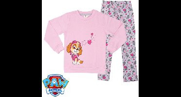 Paw Patrol Set - Huispak - Broek + Sweatshirt - Roze /Grijs - Maat 98/104