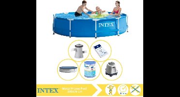 Intex Metal Frame Zwembad - Opzetzwembad - 305x76 cm - Inclusief Afdekzeil, Filter, Zoutsysteem en Zout