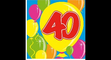 Folat - Servetten 40 jaar Ballonnen (20 stuks)