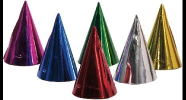 Folat - Gekleurde Feesthoedjes - 6 stuks