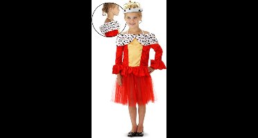 Folat - Rode Koninginnenjurk met Bontkraag Meisjes Maat M - 116-134