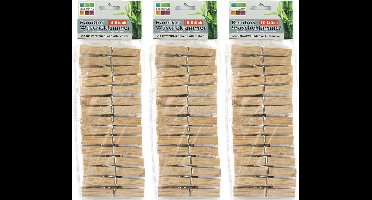 Jedermann wasknijpers - 45x - bamboe hout - 9,5 cm