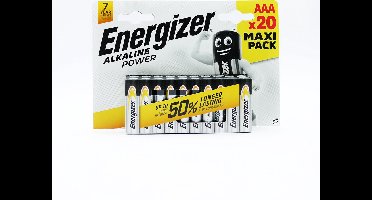 Energizer Alkaline Power AAA Batterijen – LR03 – 1.5V – 20 Stuks – Langdurige Energie