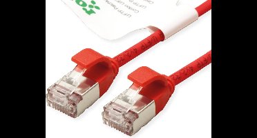ROLINE GREEN F/UTP DataCenter Patchkabel Cat.6A (Class EA), LSOH, extra dun, rood, 1,5 m