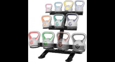 Gorilla Sports Kettlebell Standaard - Rek - voor 11 kettlebells - Staal
