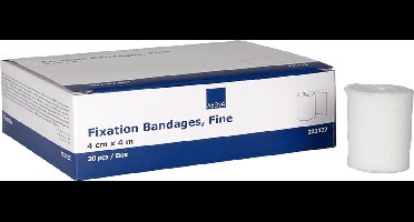 Abena Fixatieverband Fine - 20 Rollen Verband - 4 cm x 4 m - 80% Stretch - voor Fixatie van Wondverband - Latexvrij