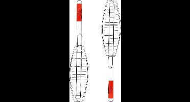 Elite BBQ/barbecue rooster - 2x - klem grill - metaal - 72 x 14 x 1 cm - Speciaal voor vis