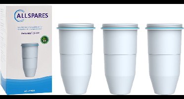 AllSpares Waterfilter (3x) geschikt voor alle Zerowater Waterkannen Vervangingsfilter voor o.a. ZW-5317, ZR-017 (filtert PFAS)