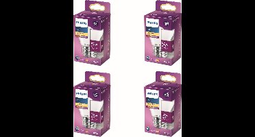 Philips Voordeelverpakking - E27 - LED Kogellamp - Mat - 25W - Niet Dimbaar - Warmwit Licht - Set van 4 Stuks