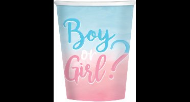 Amscan - Gender Reveal - Bekers (8 stuks)