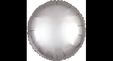 Amscan - Folieballon Satin Platina Rond, 43cm