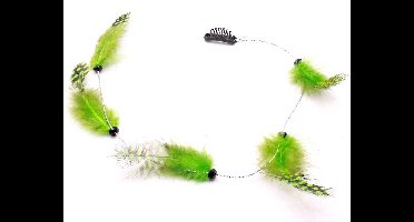 Festival/Ibiza haarclip 5 veren groen