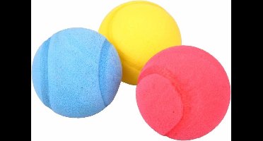 Foam/soft ballen - 3x stuks - gekleurd - Dia 7 cm - tennis - ballen gooien - speelgoed