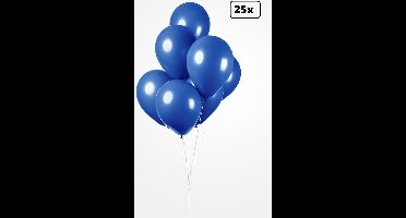 25x Ballon blauw 30cm - Festival feest party verjaardag landen helium lucht thema