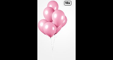 10x Ballon roze 30cm - Festival feest party verjaardag landen helium lucht thema