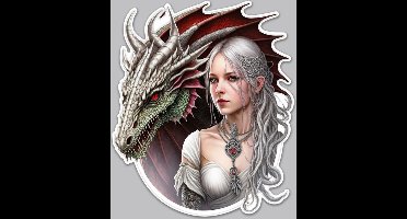 Wandbord Speciaal Vorm - Keltische Vrouw Met Draak - exclusieve vorm en zeer beperkt