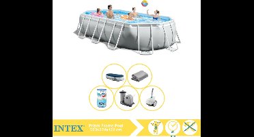 Intex Prism Frame Zwembad - Opzetzwembad - 503x274x122 cm - Inclusief Onderhoudspakket, Filter en Zwembad Stofzuiger