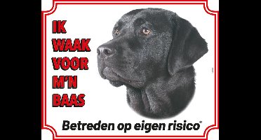 Waakbord 18 Labrador Zwart 20x25cm