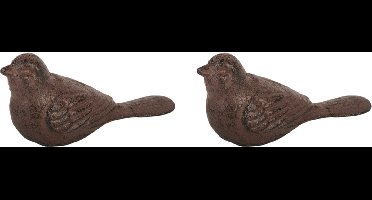 Esschert deurstopper vogel - 2x - 0.45 kg - gietijzer - bruin - 14 x 5 x 7 cm