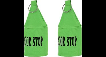 Esschert deurstopper Neon - 2x - 2,5 kg - canvas - groen - 13 x 13 x 28.5 cm