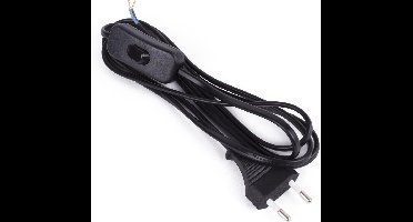 Benson Stroomsnoer met schakelaar - zwart - 2 meter - CE en VDE keurmerk