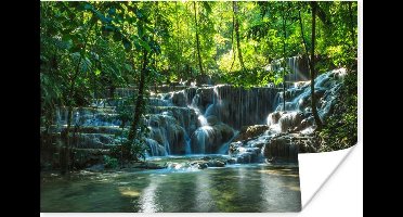 Poster Jungle waterval in Palenque Mexico - 30x20 cm