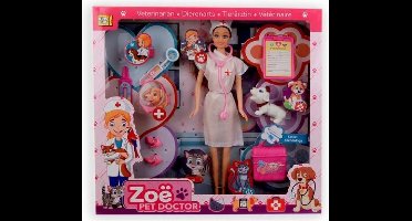 Jonotoys Tienerpop dierenarts meisjes 31,5 x 34 cm 11-delig