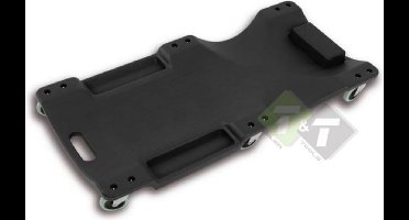 Monteursbed, Zwart, 6 zwenkwielen