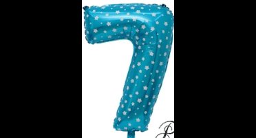 Cijferballon 7 Blauw met ster 32inch