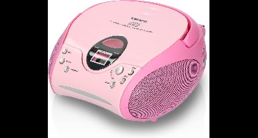 Lenco Draagbare Radio CD Speler - Stereo FM Radio en AUX – Werkt ook op batterijen - SCD-24 Roze