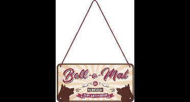 Bell o Mat​. Metalen wandbord 10 x 20 cm.