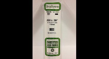 Evergreen Modelbouwdecoratie - 157 Strip 1,5mmX4,0mmX35cm -9 stuks Styreen
