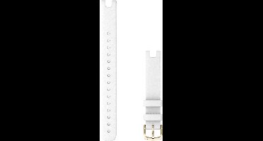 Garmin Lily Horlogebandje Extra Lang - 14mm - Wearablebandje - Italiaans Leer - Wit