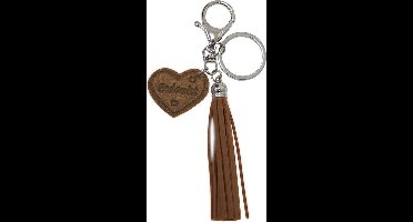 Verhaak Sleutelhanger Leather Nature Unisex Leer Donkerbruin