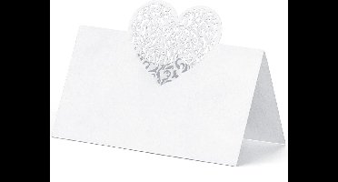 Partydeco Plaatskaartjes hart - 10 stuks