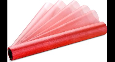 """Organza, rood, 0.36 x 9m (1 stuks/ 9 lm)"""