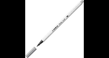 STABILO Pen 68 Brush - Premium Brush Viltstift - Met Flexibele Penseelpunt - Middel Koud Grijs - per stuk