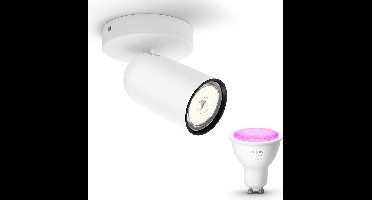 Philips Hue Pongee Opbouwspot (Wit) - Wit en Gekleurd Licht - Wandspot of Plafondspot met 1 Lichtpunt - GU10 - Hue White and Color Ambiance