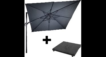 Zweefparasol VirgoFlex Grijs 300 x 300 cm - inclusief zware parasolvoet