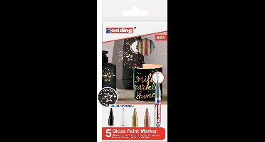 edding 753/5 S glanslakmarker assorti set - kaligrafie punt - 1-2,5 mm - set van 5 stuks