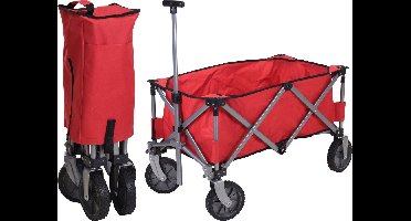 Opvouwbare Bolderkar | Rood | 90 x 49 x 58 cm