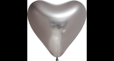 Chrome harten ballonnen  zilver-kleurig.