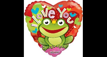Wefiesta - Folieballon Hart I love you Frogs
