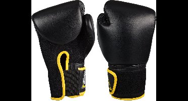 Avento Bokshandschoenen PU - 12 Oz - Zwart/Geel