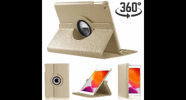Hoes geschikt voor iPad 2021 / 2020 / 2019 (9e/8e/7e Generatie / 10.2 inch) draaibare Hoes met stylus pen - Goud