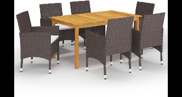 vidaXL - 7-delige - Tuinset - bruin