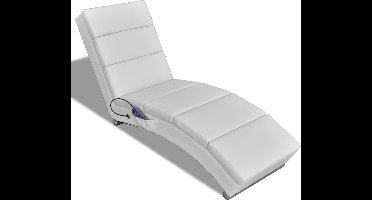 vidaXL Massagelounger kunstleer wit