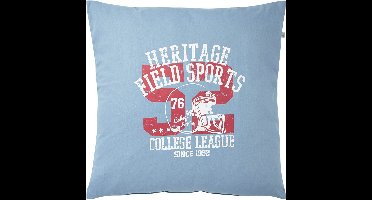 Dutch Decor HOBOK - Kussenhoes XL - katoen - 70x70 cm - blauw - denim - college league - tbv kussens van 70x70 cm - met rits